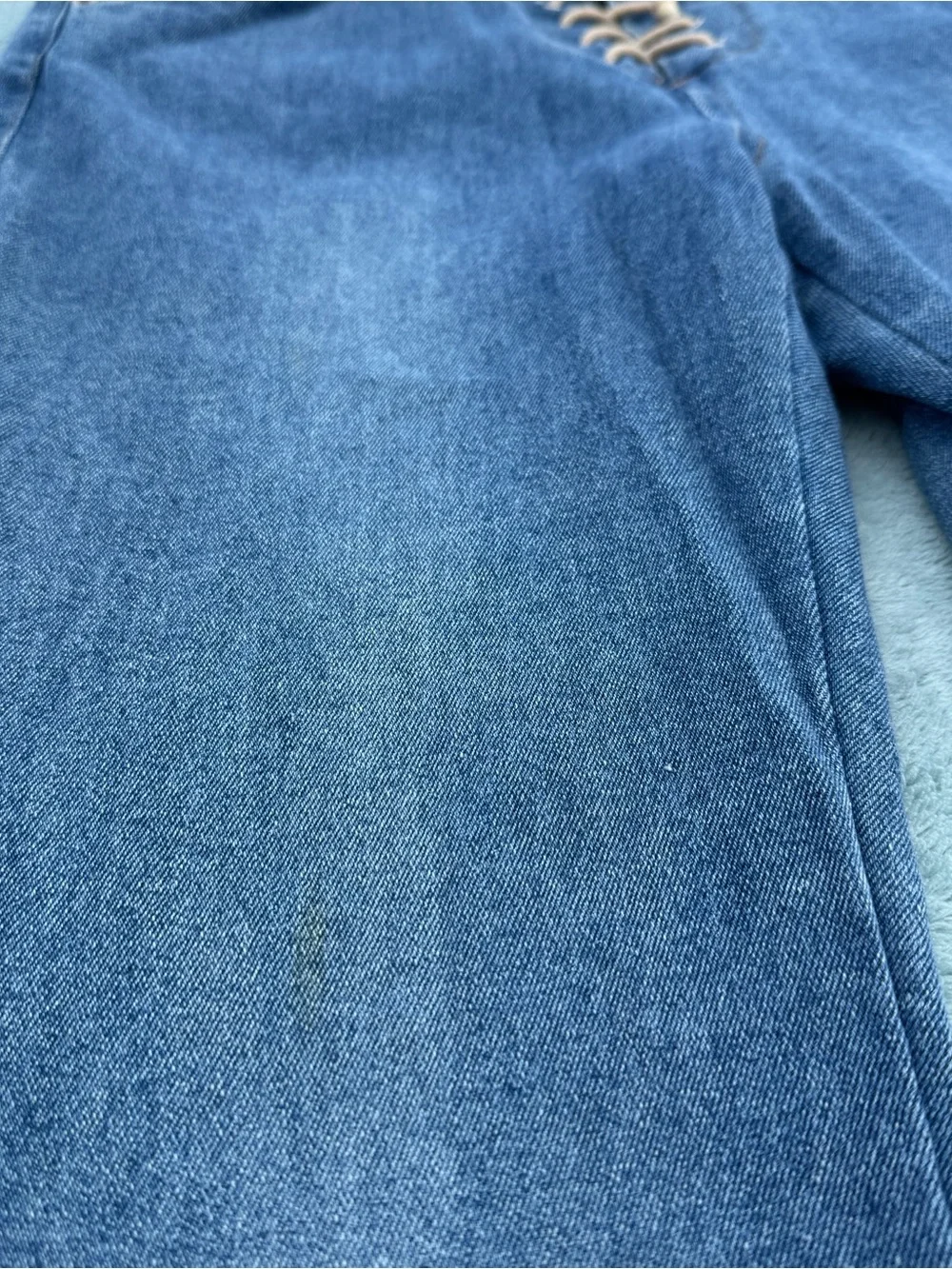 French Laundry Blue Lace-Up Stretch Flare Jeans size 9
